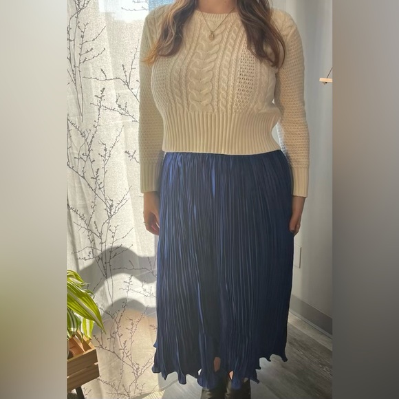 Royal Blue Pleated Skirt - Picture 2 of 4